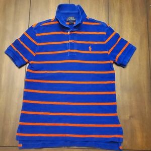 Boys Polo by Ralph Lauren sz 7 Blue orange stripe